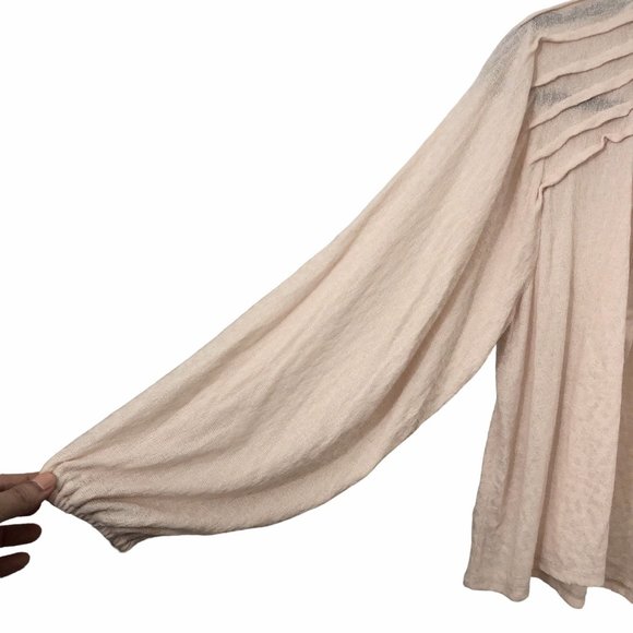 The Muses Lounge Pale Ivory Textured Balloon Long Sleeve Cardigan M - Picture 8 of 10